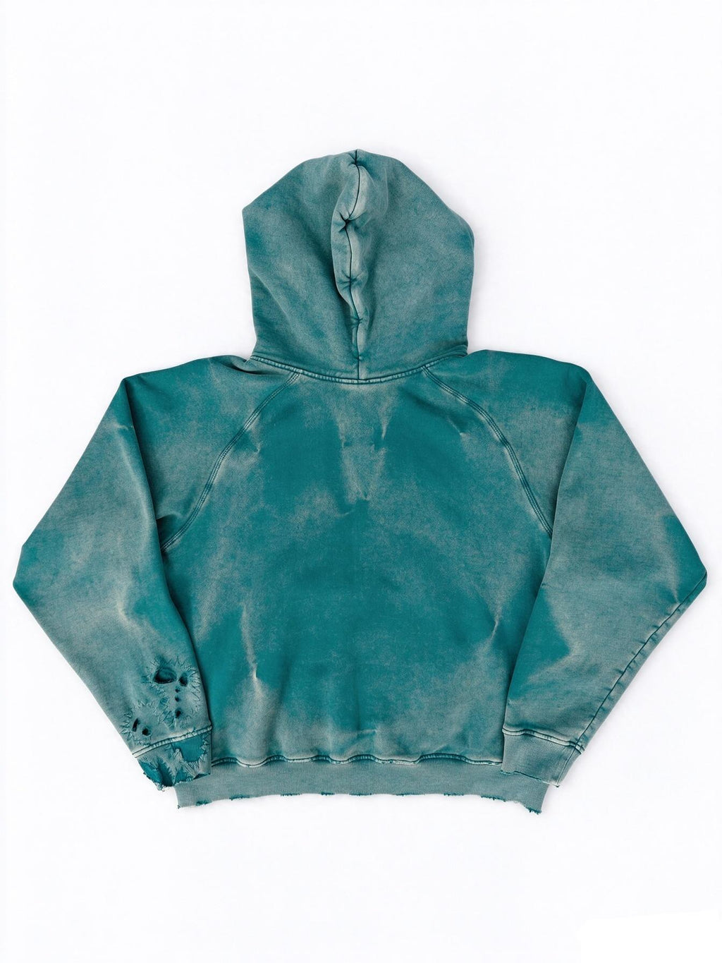Green faded/repaired hoodie
