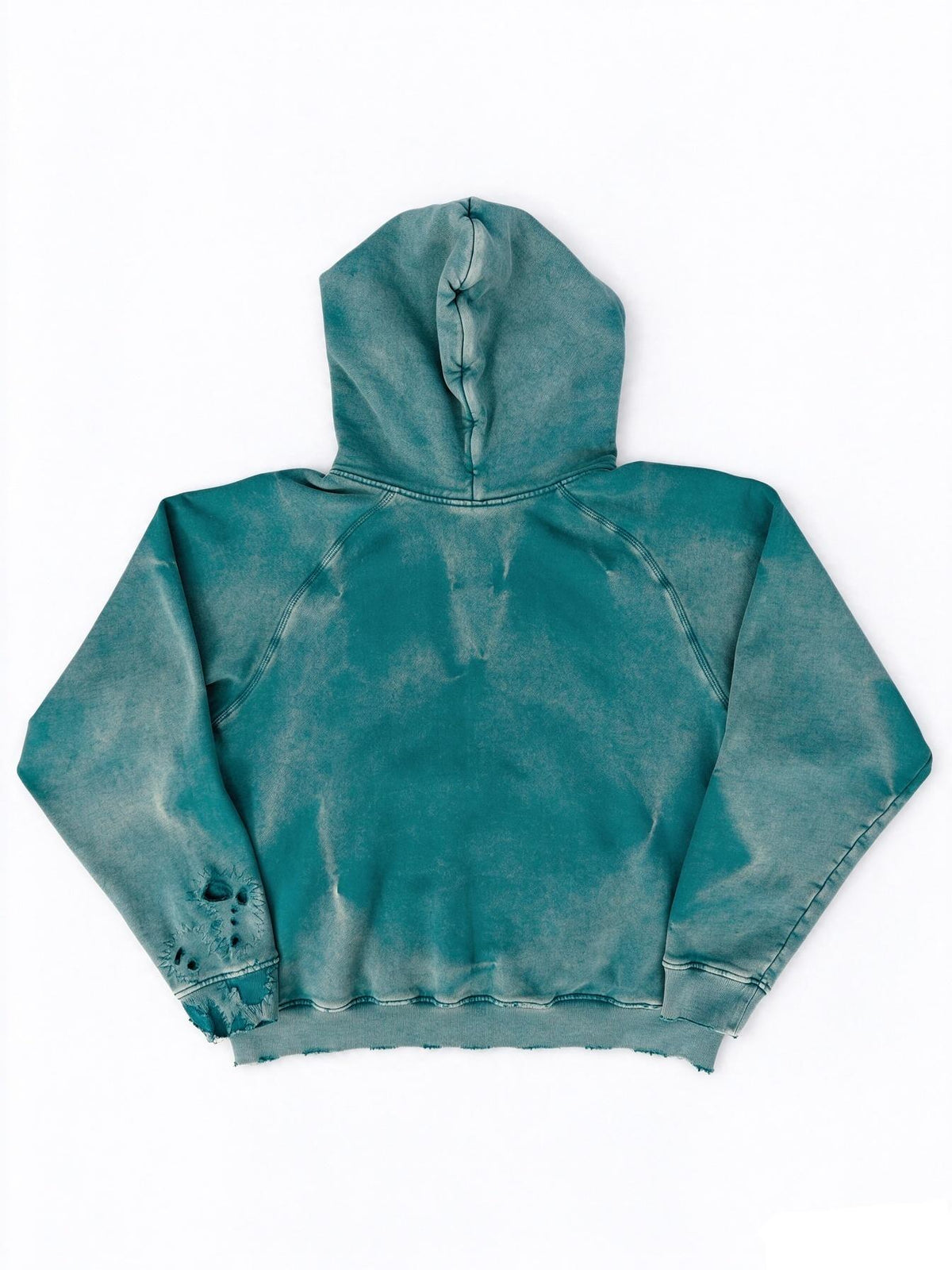 Green faded/repaired hoodie