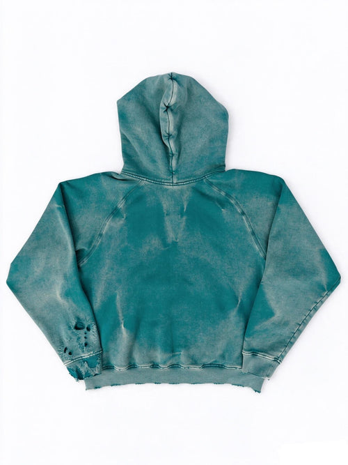 Green faded/repaired hoodie