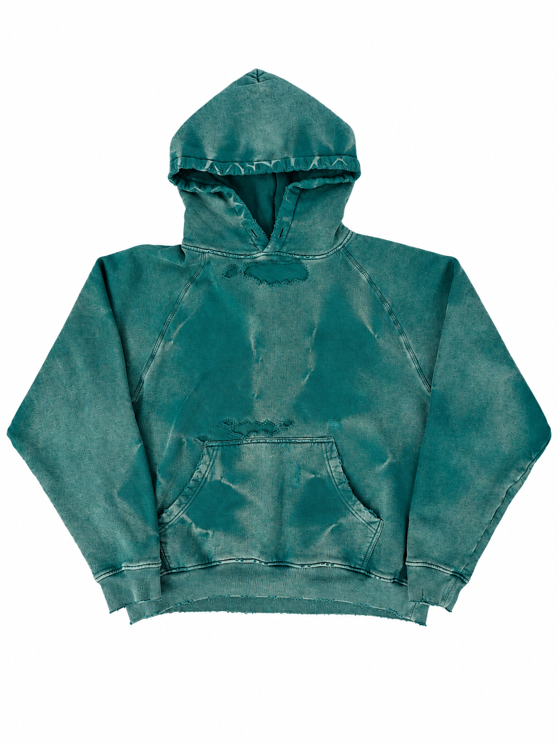 Green faded/repaired hoodie